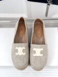 LES ESPADRILLES CELINE IN STRIPED CANVAS & EMBROIDERED PATCH
