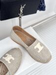 LES ESPADRILLES CELINE IN STRIPED CANVAS & EMBROIDERED PATCH