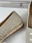 LES ESPADRILLES CELINE IN STRIPED CANVAS & EMBROIDERED PATCH