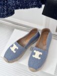 LES ESPADRILLES CELINE IN STRIPED CANVAS & EMBROIDERED PATCH