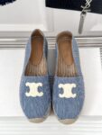 LES ESPADRILLES CELINE IN STRIPED CANVAS & EMBROIDERED PATCH