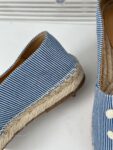 LES ESPADRILLES CELINE IN STRIPED CANVAS & EMBROIDERED PATCH