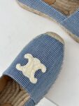 LES ESPADRILLES CELINE IN STRIPED CANVAS & EMBROIDERED PATCH