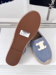 LES ESPADRILLES CELINE IN STRIPED CANVAS & EMBROIDERED PATCH