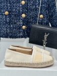 LES ESPADRILLES CELINE IN STRIPED CANVAS & EMBROIDERED PATCH