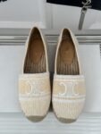 LES ESPADRILLES CELINE IN STRIPED CANVAS & EMBROIDERED PATCH