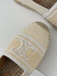 LES ESPADRILLES CELINE IN STRIPED CANVAS & EMBROIDERED PATCH