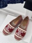 LES ESPADRILLES CELINE IN STRIPED CANVAS & EMBROIDERED PATCH