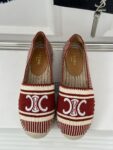 LES ESPADRILLES CELINE IN STRIPED CANVAS & EMBROIDERED PATCH