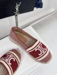 LES ESPADRILLES CELINE IN STRIPED CANVAS & EMBROIDERED PATCH