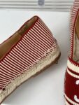 LES ESPADRILLES CELINE IN STRIPED CANVAS & EMBROIDERED PATCH