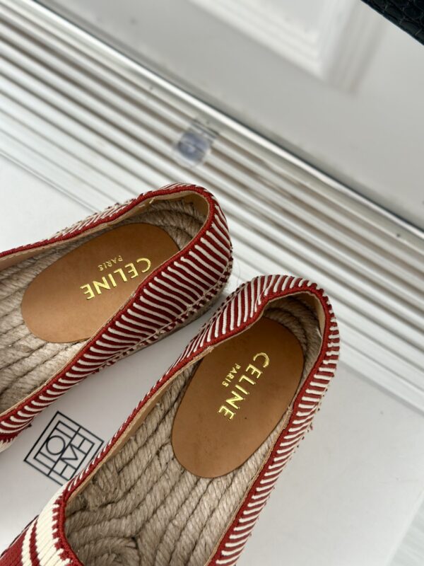 LES ESPADRILLES CELINE IN STRIPED CANVAS & EMBROIDERED PATCH