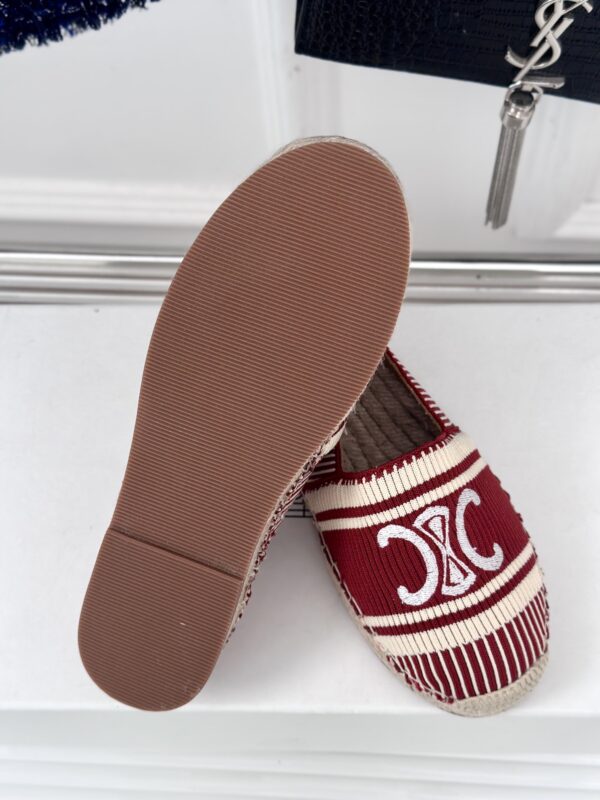 LES ESPADRILLES CELINE IN STRIPED CANVAS & EMBROIDERED PATCH