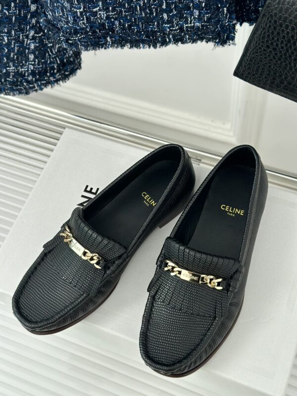 CELINE LUCO LOAFER WITH FRINGES IN SUEDE CALFSKIN CARAMEL