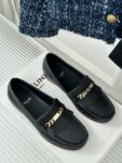 CELINE LUCO LOAFER WITH FRINGES IN SUEDE CALFSKIN CARAMEL