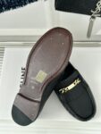 CELINE LUCO LOAFER WITH FRINGES IN SUEDE CALFSKIN CARAMEL