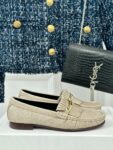 CELINE LUCO LOAFER WITH FRINGES IN SUEDE CALFSKIN CARAMEL