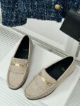 CELINE LUCO LOAFER WITH FRINGES IN SUEDE CALFSKIN CARAMEL