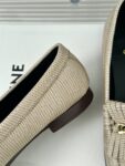 CELINE LUCO LOAFER WITH FRINGES IN SUEDE CALFSKIN CARAMEL