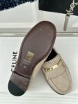 CELINE LUCO LOAFER WITH FRINGES IN SUEDE CALFSKIN CARAMEL