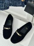 CELINE LUCO LOAFER WITH FRINGES IN SUEDE CALFSKIN CARAMEL