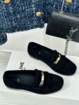 CELINE LUCO LOAFER WITH FRINGES IN SUEDE CALFSKIN CARAMEL