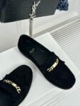 CELINE LUCO LOAFER WITH FRINGES IN SUEDE CALFSKIN CARAMEL