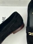 CELINE LUCO LOAFER WITH FRINGES IN SUEDE CALFSKIN CARAMEL