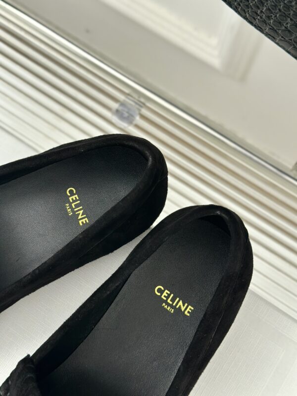 CELINE LUCO LOAFER WITH FRINGES IN SUEDE CALFSKIN CARAMEL