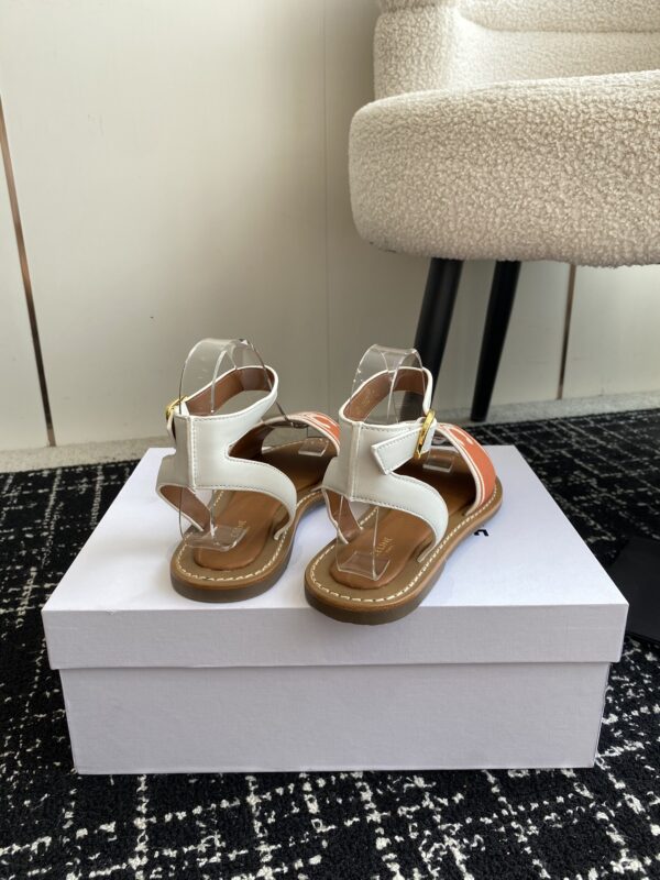CELINE LYMPIA SANDAL IN TRIOMPHE JACQUARD CANVAS & CALFSKIN