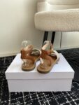 CELINE LYMPIA SANDAL IN TRIOMPHE JACQUARD CANVAS & CALFSKIN