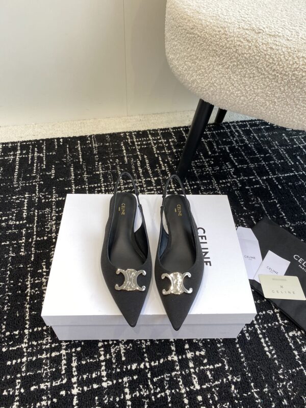 CELINE ALMA TRIOMPHE FLAT SLINGBACK IN GROS-GRAIN
