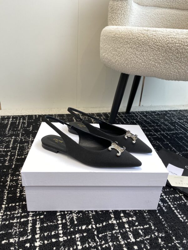 CELINE ALMA TRIOMPHE FLAT SLINGBACK IN GROS-GRAIN