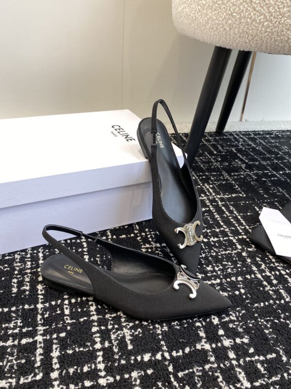 CELINE ALMA TRIOMPHE FLAT SLINGBACK IN GROS-GRAIN