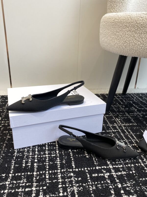 CELINE ALMA TRIOMPHE FLAT SLINGBACK IN GROS-GRAIN