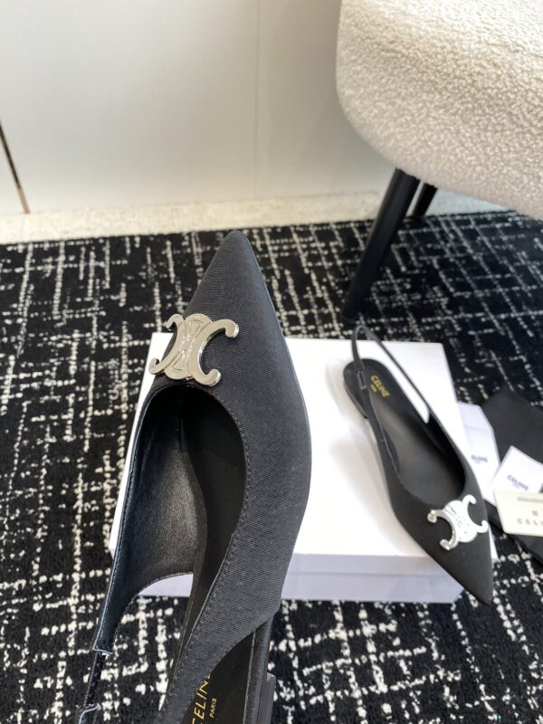 CELINE ALMA TRIOMPHE FLAT SLINGBACK IN GROS-GRAIN