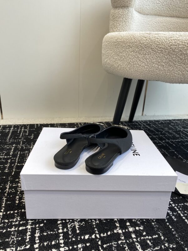 CELINE ALMA TRIOMPHE FLAT SLINGBACK IN GROS-GRAIN