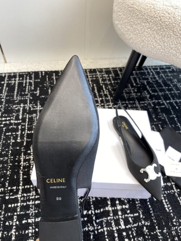 CELINE ALMA TRIOMPHE FLAT SLINGBACK IN GROS-GRAIN