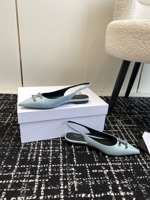 CELINE ALMA TRIOMPHE FLAT SLINGBACK IN GROS-GRAIN