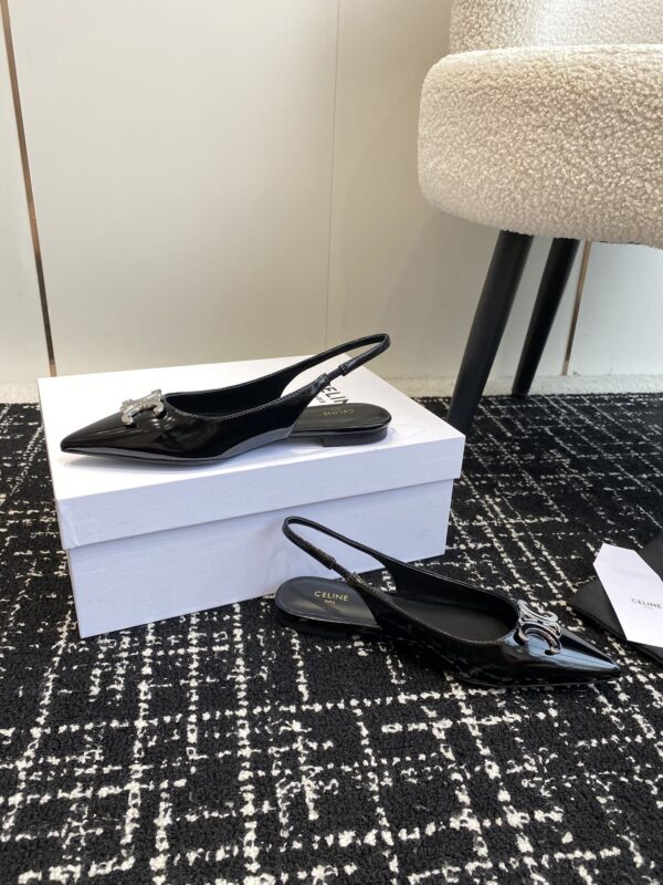 CELINE ALMA TRIOMPHE FLAT SLINGBACK IN GROS-GRAIN