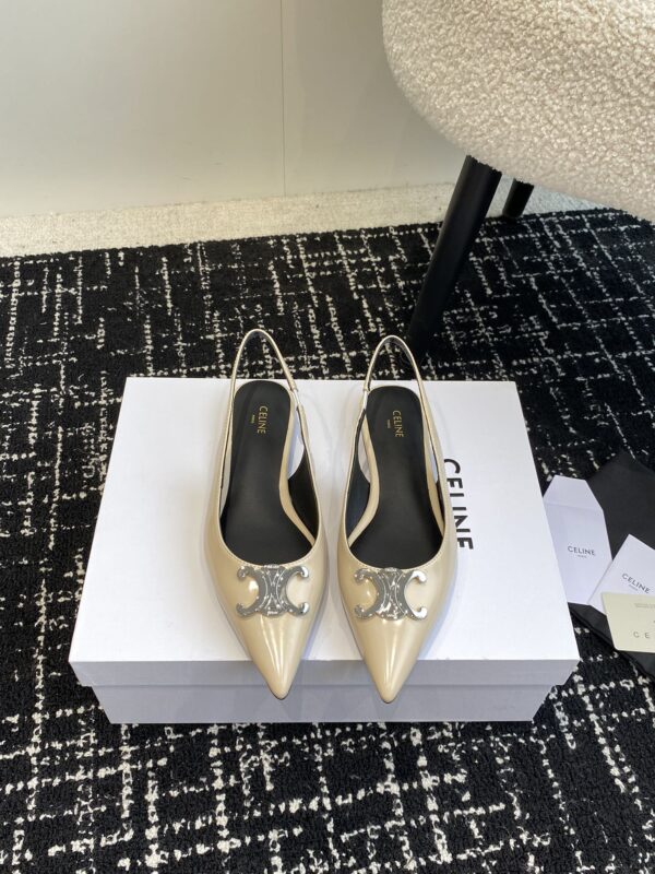 CELINE ALMA TRIOMPHE FLAT SLINGBACK IN GROS-GRAIN