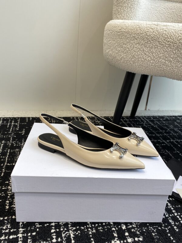 CELINE ALMA TRIOMPHE FLAT SLINGBACK IN GROS-GRAIN