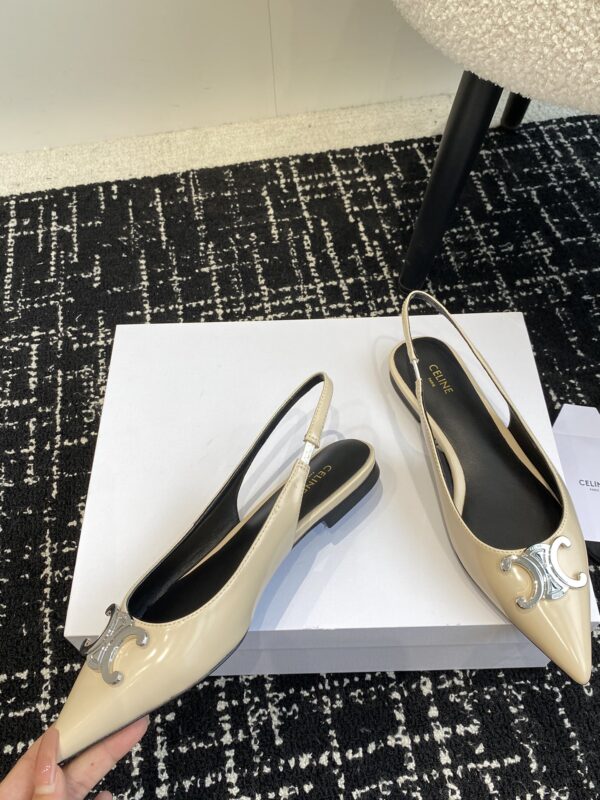 CELINE ALMA TRIOMPHE FLAT SLINGBACK IN GROS-GRAIN