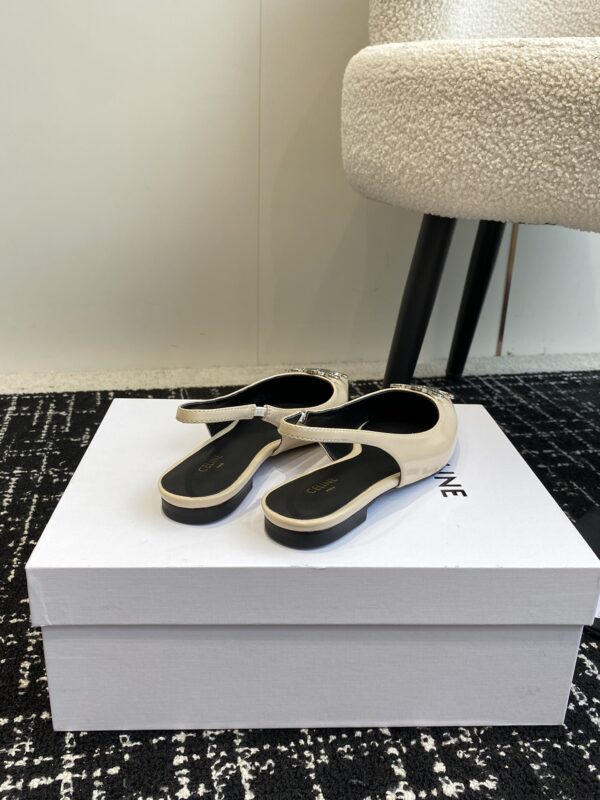CELINE ALMA TRIOMPHE FLAT SLINGBACK IN GROS-GRAIN