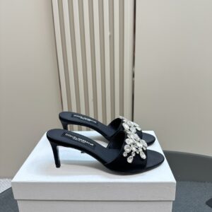 Dolce&Gabbana - SATIN MULES WITH EMBROIDERY