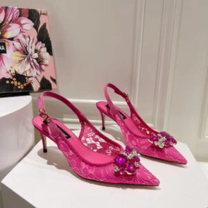 Dolce&Gabbana - RAINBOW LACE SLINGBACKS IN LUREX LACE