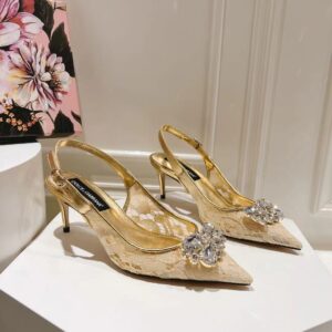 Dolce&Gabbana - RAINBOW LACE SLINGBACKS IN LUREX LACE