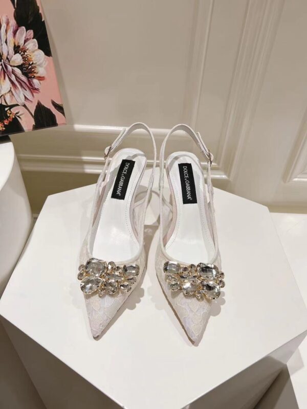 Dolce&Gabbana - RAINBOW LACE SLINGBACKS IN LUREX LACE