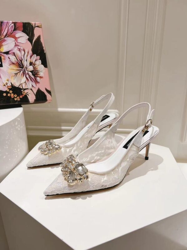 Dolce&Gabbana - RAINBOW LACE SLINGBACKS IN LUREX LACE