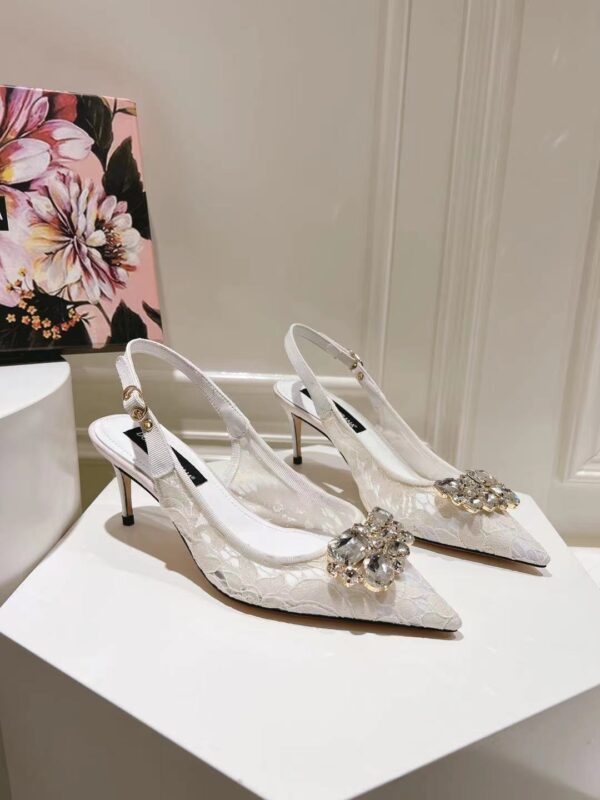 Dolce&Gabbana - RAINBOW LACE SLINGBACKS IN LUREX LACE
